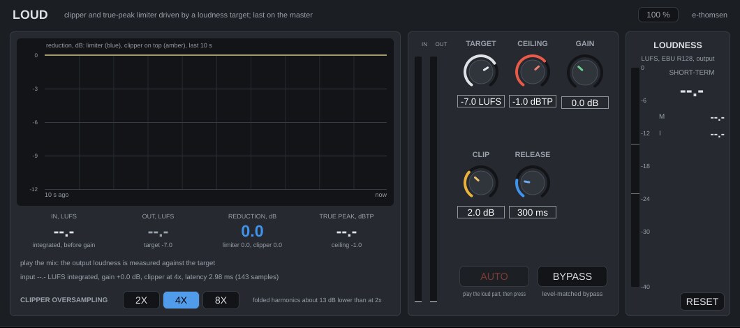 Loud plugin window