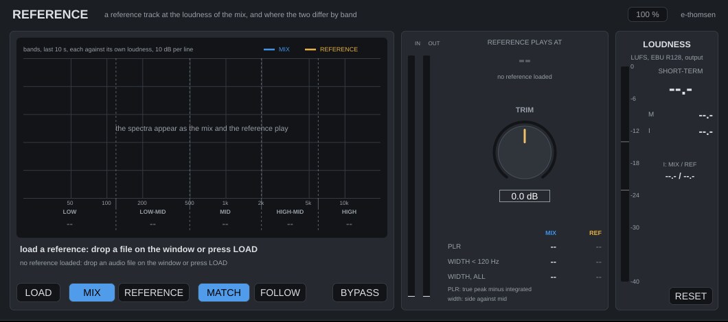 Reference plugin window