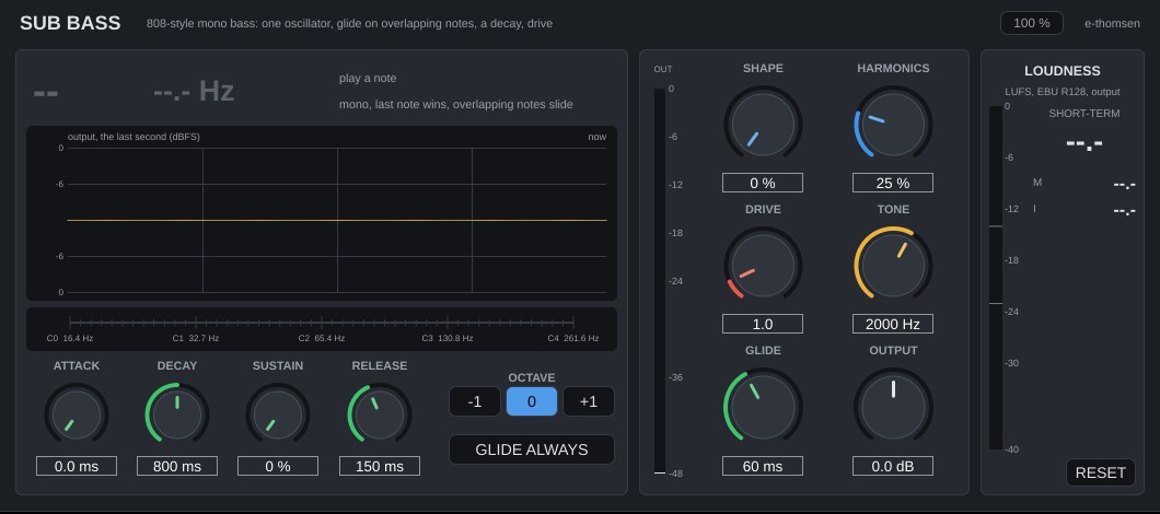Sub Bass plugin window