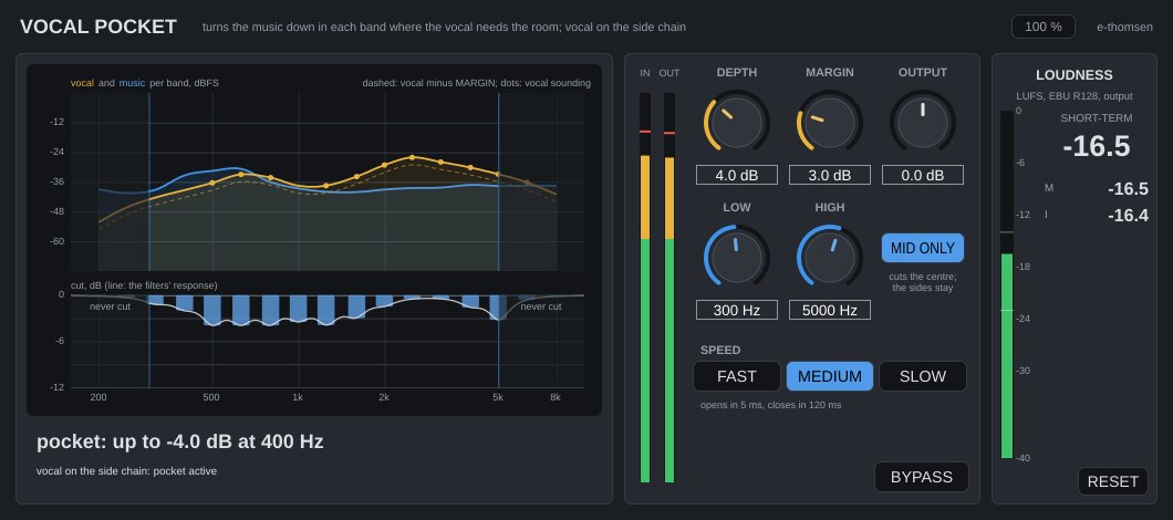 Vocal Pocket plugin window